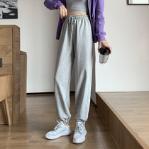 Cotton sweatpants women spring and autumn with pockets loose toe feet thin Harlan casual overwear pants ins tide New