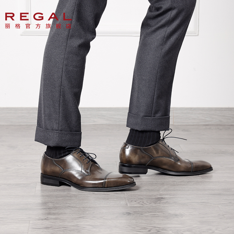 Regal T46B Business Derby Three-Strap Formal Men's Shoes, First Layer Cowhide, Comfortable Leather Shoes for Work and Interviews Regal T46B Business Derby Three-Strap Formal Men's Shoes, First Layer Cowhide, Comfortable Leather Shoes for Work and Interviews