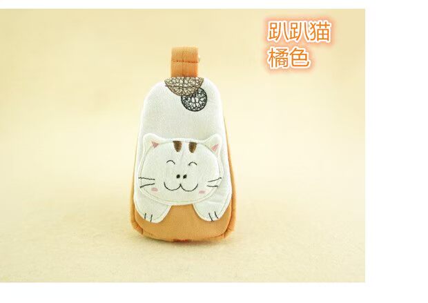 QQ mèo xe dây khóa túi treo khóa móc túi xu ví nữ dễ thương handmade vải hoạt hình đặc biệt sáng tạo ví nữ da thật