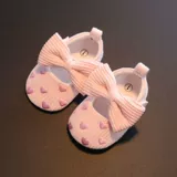Летние туфли для раннего возраста для девочек для принцессы с бантиком, нескользящая спортивная обувь, 0-1 лет, мягкая подошва