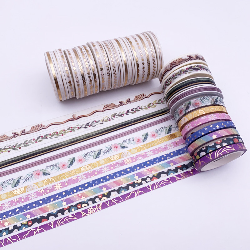 Bronzing and paper adhesive Bleeding Fine Currani Roll Bar Split Cord Thread Adhesive Tape Border Photo Corner Cartoon Extremely Fine Adhesive Tape