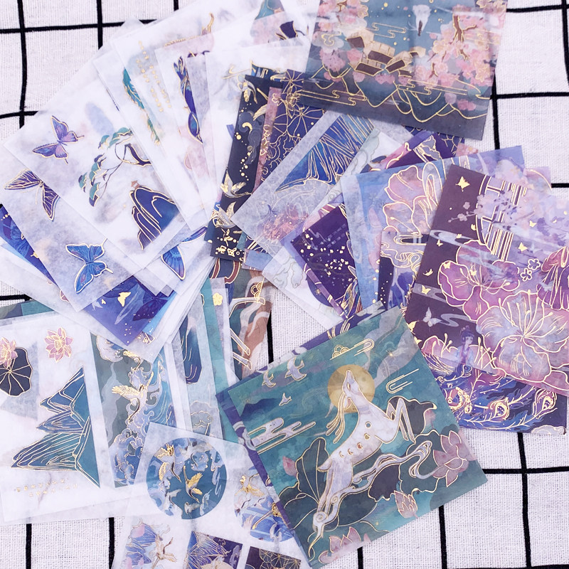 Ancient wind stamping hand books and stickers text Create fairy butterfly album decoration handbook decoration handbook fresh art diary