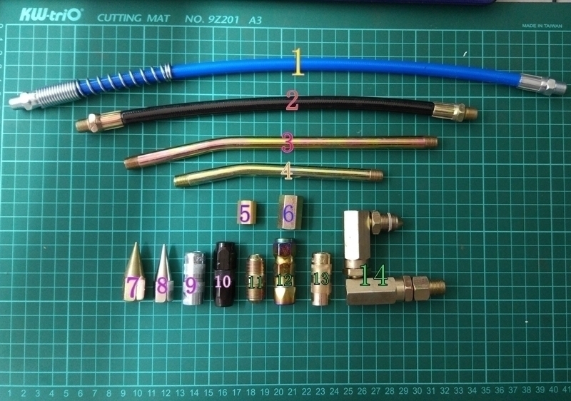 Keqiu GZ-8 butter oil gun pointed flat head hose universal joint hard tube giant energy nozzle