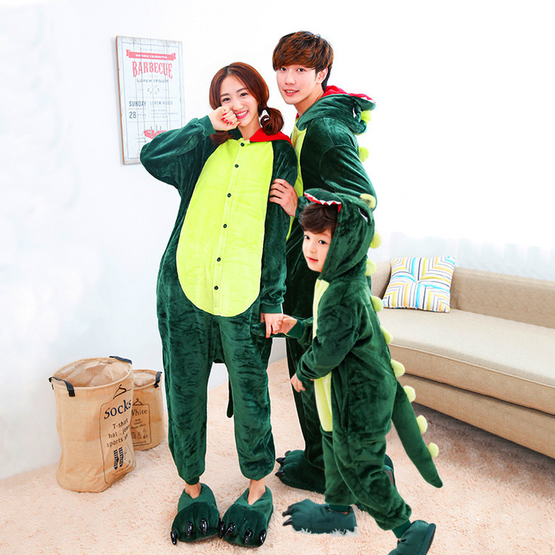 Children's Parent-Child Pajamas for Autumn and Winter, Boys' Coral Fleece, Girls' Cartoon One-Piece Thickened Long-Sleeved Hooded Cute Loungewear Children's Parent-Child Pajamas for Autumn and Winter, Boys' Coral Fleece, Girls' Cartoon One-Piece Thickened Long-Sleeved Hooded Cute Loungewear