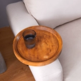 Поднос для подлокотника дивана из цельного дерева, прикрепленный к подлокотнику дивана, поднос для чая, поднос для хранения закусок, маленький артефакт для квартиры