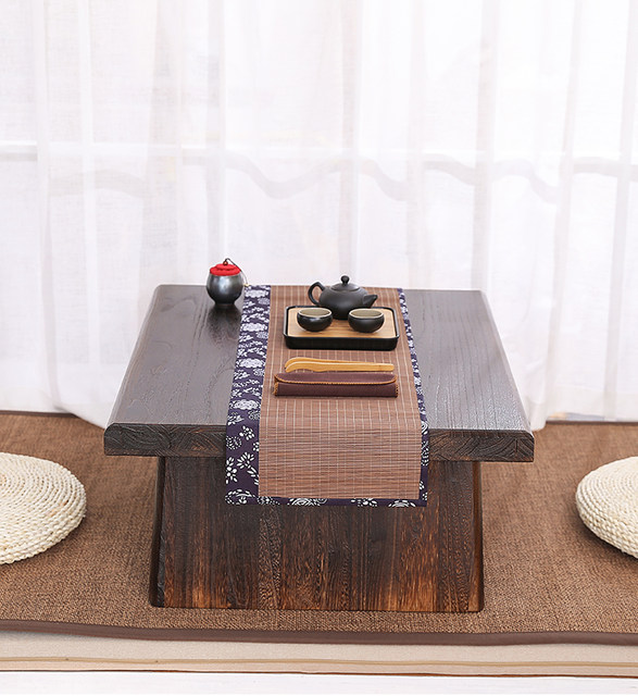 ຂາຍກົງຍີ່ປຸ່ນໄມ້ແຂງ tatami ຕາຕະລາງກາເຟພື້ນເຮືອນ kang ຕາຕະລາງ bay window ຕາຕະລາງ balcony ຕາຕະລາງຊາຊາຕ່ໍາ