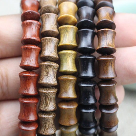 Various sandalwood, rosewood bracelets, bamboo sections 8*10MM, men's and women's hand accessories, green sandalwood and black sandalwood.