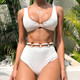 walkingChic Thai original white split swimsuit women's high waist bikini sexy hot spring in vacation