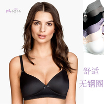 Foreign trade breastfeeding bra large cup size pregnant womens underwear comfortable feeding bra no trace Black White size