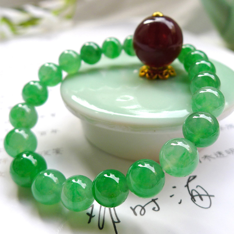 Ping Raw Emerald YS088 High Ice Seed Ice Yang Green Full Color Emerald Hand String Jade Beads Necklace Necklace Hand Bead String