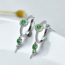 Life jadeite 18K identification gold pendant ring earrings ice type single bead round bead inlay style reference 49