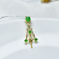 Life jadeite 18k gold pendant ring earrings ice type single bead round bead inlay style reference special shot 50