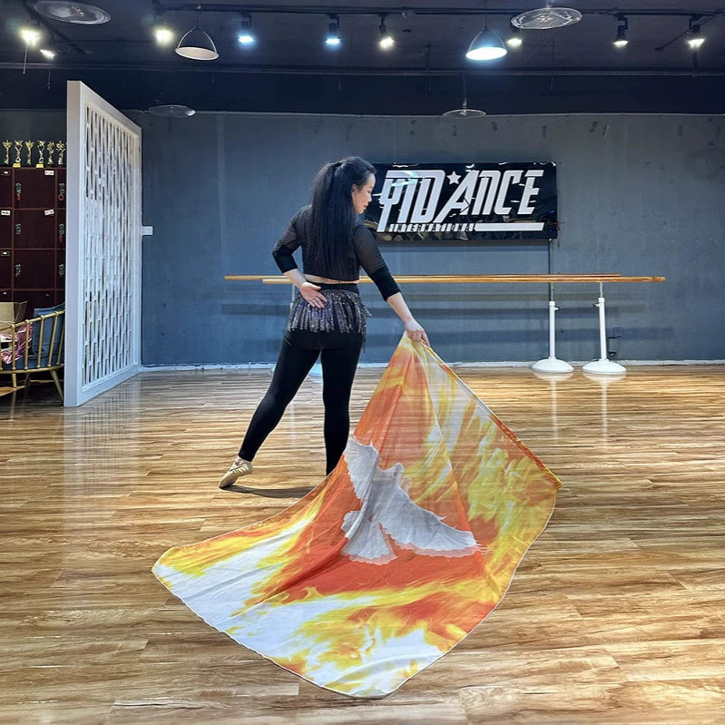 Sciarpa Danza Chiffon Veli Culto Bandiera Lode Palco Danza - Foto 4