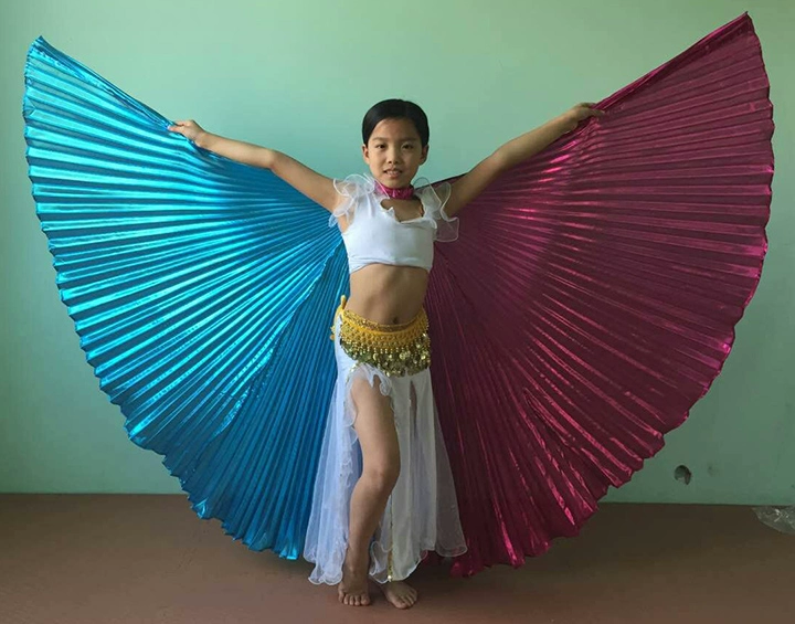 Belly Dance Gold Wings Children Children Oriental Dance Hai màu Màu hai màu Biểu diễn múa màu đạo cụ - Khiêu vũ / Thể dục nhịp điệu / Thể dục dụng cụ