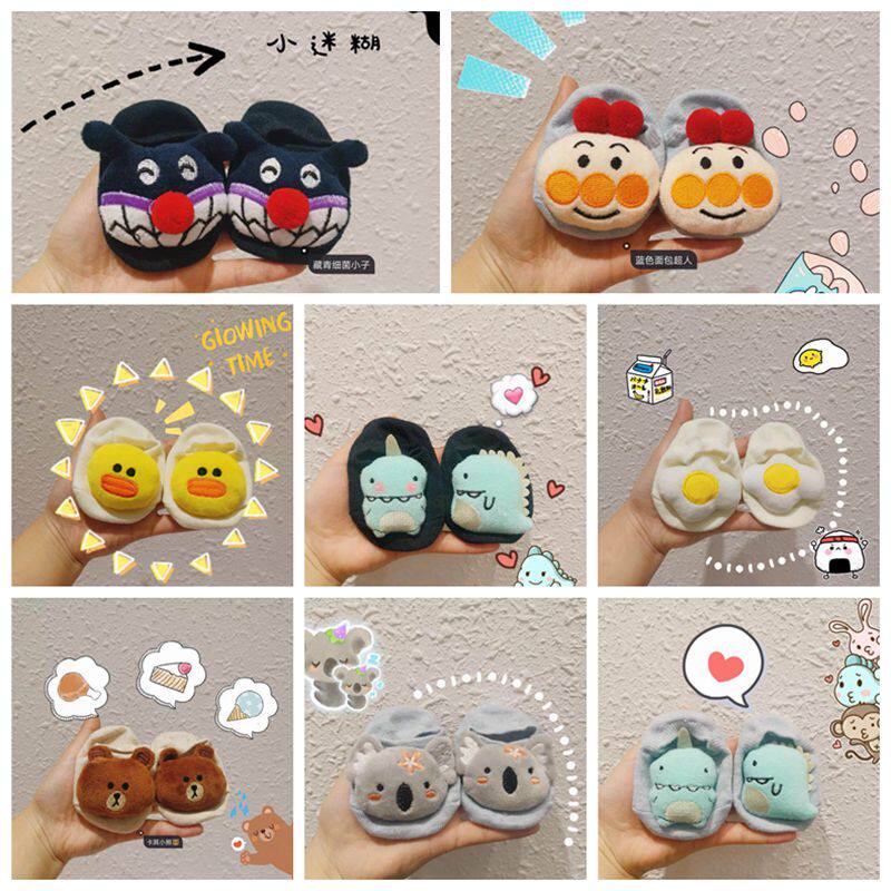 Infant spring and summer thin socks non-slip floor socks ins three-dimensional cartoon cotton doll socks 0-2 years old baby invisible socks