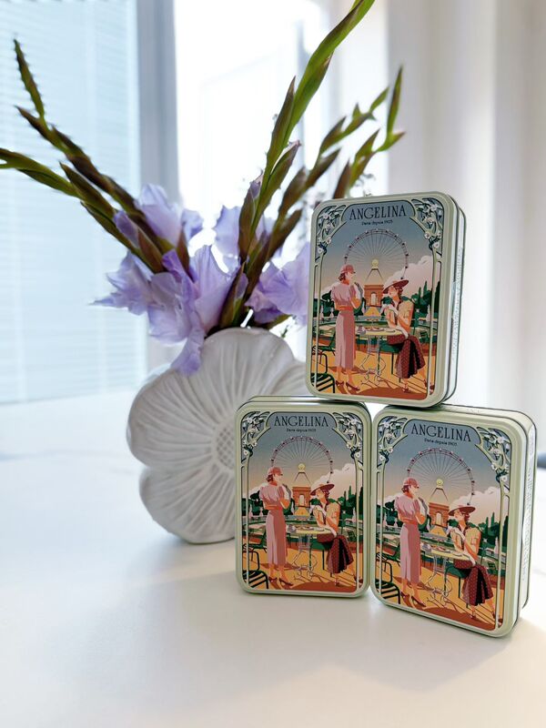 Angelina-Style French Vintage Tin Box from the Century-Old Parisian Store 1903, a Souvenir Angelina-Style French Vintage Tin Box from the Century-Old Parisian Store 1903, a Souvenir