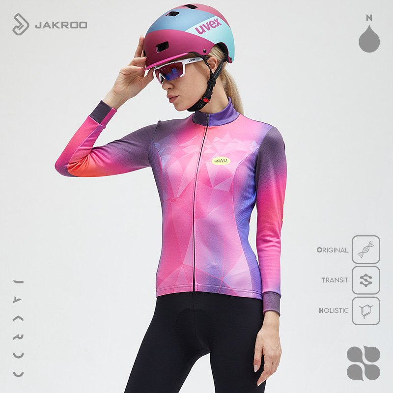 JAKROO Jie cool riding clothing new Aurora women's fleece long-sleeved tight thickened high elastic fabric riding equipment
