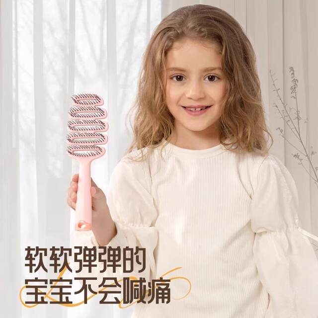 Children's hollow comb for smoothing hair without tangles, pine needle tooth massage, refreshing high skull comb, special pine cone comb with high and low needles
