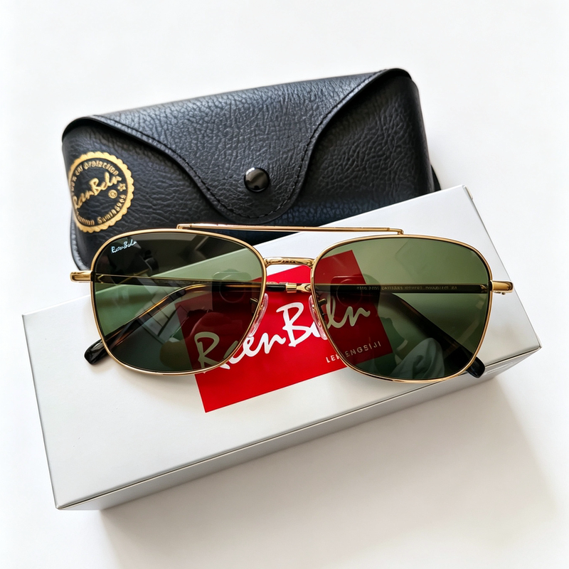 Ray-Ban Driver's Glasses 3636 Square Sunglasses Aviator Driving Sunglasses for Men and Women with Prescription Lenses