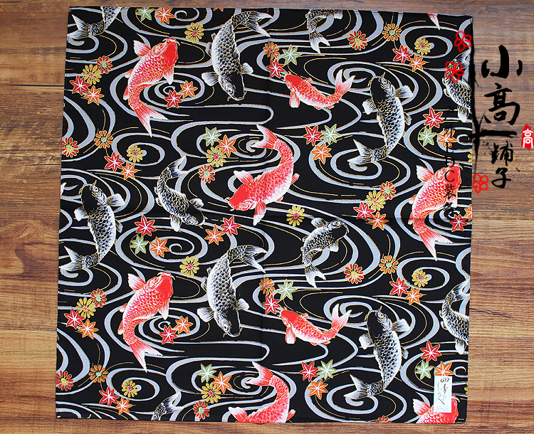 Japanese original knife handkerchief cotton handkerchief square knife cloth knife EDC equipment collection with black dragon koi