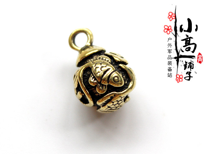 Brass Solid Carp Pendant EDC Keychain Pendant Zipper Puller Phone Pendant Jewelry Pendant Accessories