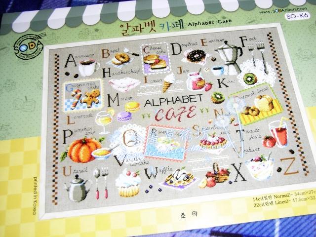 Korea Original Imported SODA Cross Embroidered Original Drawings SO-K6 Letter Coffee House Spot