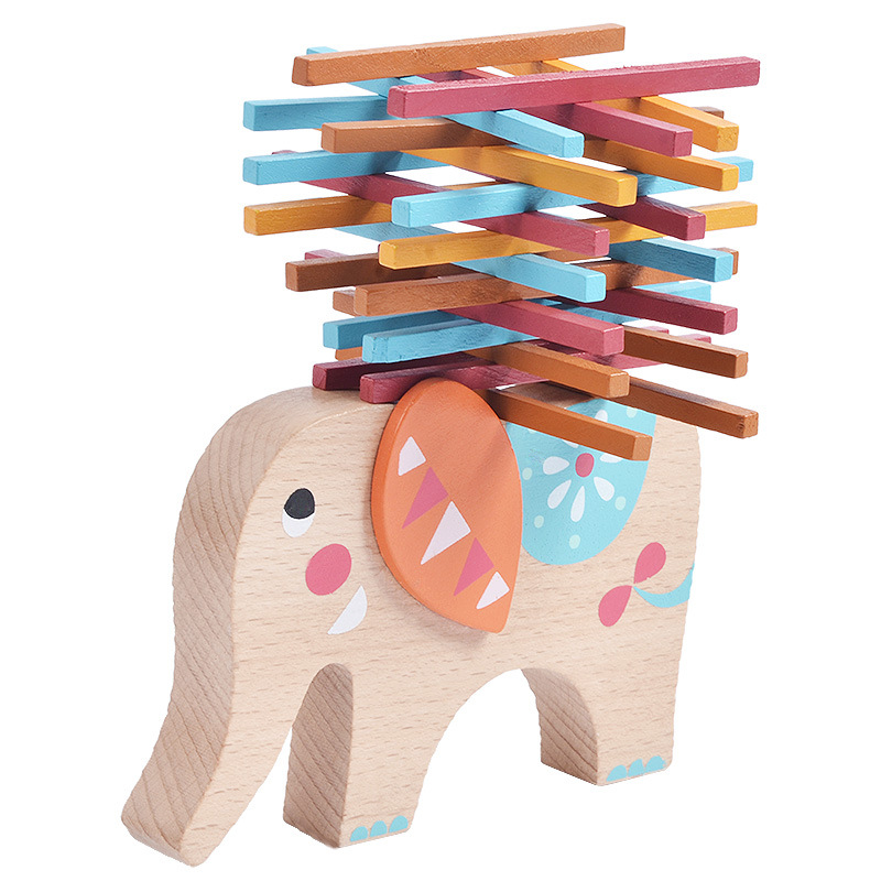 Early education Trojan back balance parent-child game wooden kindergarten District corner educational toy small class activity material