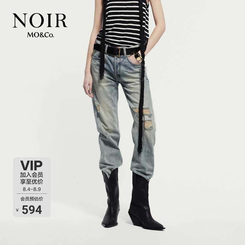 【Noir Series】Moco Jeans Spring/Summer Hand-Distressed Vintage Cotton Low-Rise 【Noir Series】Moco Jeans Spring/Summer Hand-Distressed Vintage Cotton Low-Rise