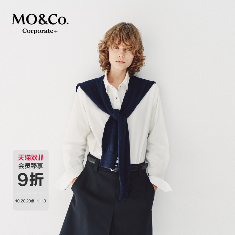 [C+ Series] Moco Shirt and Wool Shawl Two-Piece Set 2026 Winter New Product 100% Cotton Brushed Cotton Mbf4Sht012