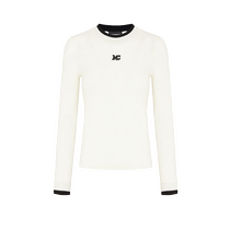 (Merino wool) MOCO fake two-piece patchwork slim-fit sweater