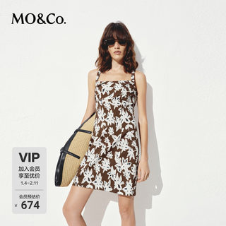 Moco Dress Holiday Series Flat Floral Print Cross Backless Mbe2Drst31