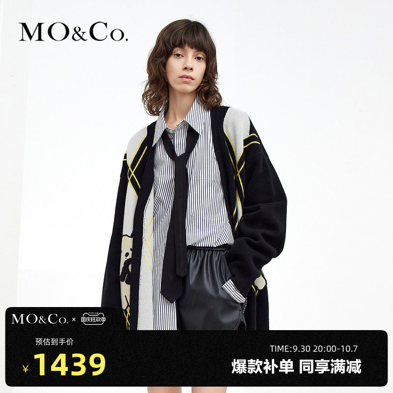 (Explosive Supplement) MOCO Autumn New Love Bear College Style Linger Wool Knitted Caramel