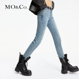 MOCO2024 весенний новый продукт, дрожжи для тяжелой промышленности, ручная стирка, протирка рук в стиле ретро, ​​узкие джинсы со средней и низкой талией MBD1JEN014