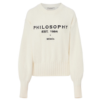 (Sheep wool × cashmere) MOCO autumn and winter exquisite embroidery short silhouette design sweater