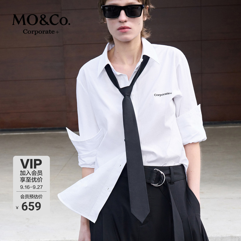 【C+ Series】Moco Shirt, High-Thread-Count, High-Density Cotton, Unisex, with Tie, Mo Anke