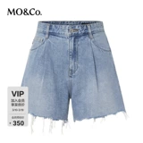 Синяя джинсовая юбка, тонкие шорты, высокая талия, свободный крой