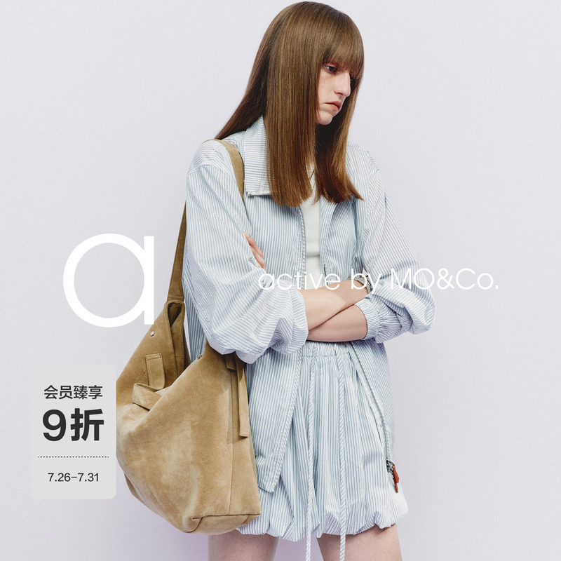 [Active Series] Moco Jacket 2026 Autumn New Lightweight Silk Cotton Striped Unisex Mbf3Jkt004