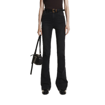 MOCO2024 new autumn high-waisted slender floor-length bootcut black jeans MBD3JEN008 Moanke