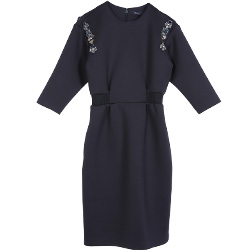 MOCO Không Gian Bông Chần Tay Áo Eo Dài Midi Dress MA161SKT95