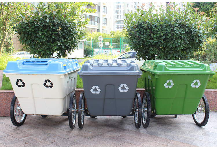 Thùng rác lớn 400L có nắp đậy kích thước lớn vệ sinh ngoài trời tài sản ...
