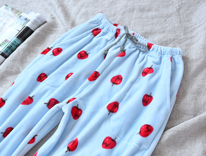 Quần pyjama nữ mùa thu san hô nhung nhung quần nhung quần kích thước lớn ấm áp cộng với quần nhung dày flannel nhà quan lot nam