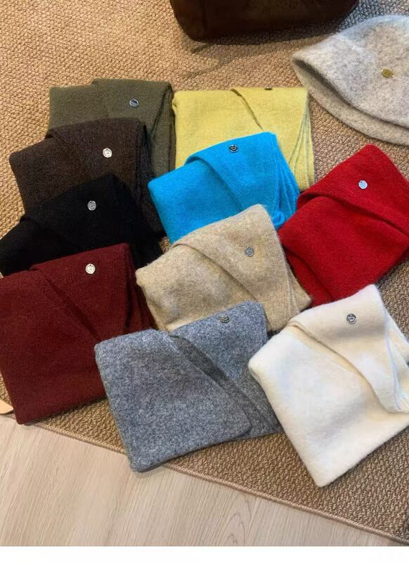 Wool Blend Solid Color Knitted Triangle Scarf Shawl for Women 2026 New Autumn and Winter Fashion High-End Versatile Scarf Pairing Wool Blend Solid Color Knitted Triangle Scarf Shawl for Women 2026 New Autumn and Winter Fashion High-End Versatile Scarf Pairing
