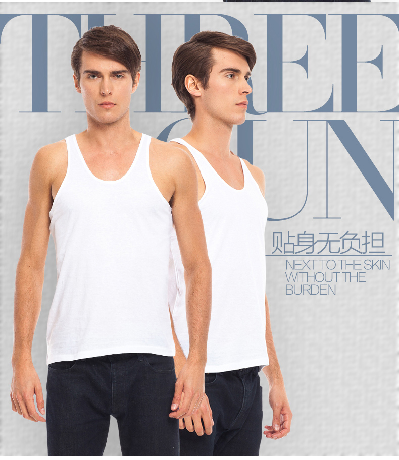 [3 cái] ba guns nam cotton vest 42 loose jersey vải mồ hôi thấm bông của nam giới jersey vest 30139