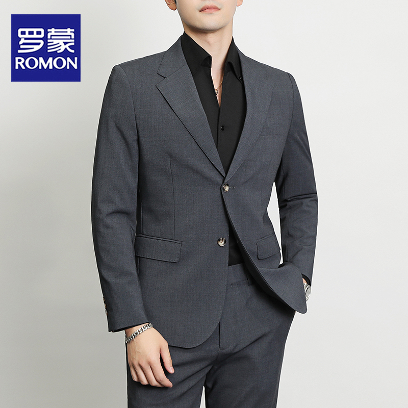Romon Suit Set for Men, Spring and Summer Thin Style, Business Casual Professional Formal Wear, Groom Wedding Suit, Small Suit for Men