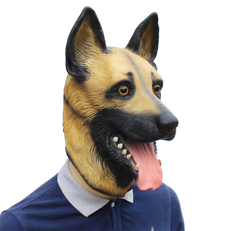 Dog Head Latex Mask wolf dog mask dog dog head latex headgear Halloween party mask