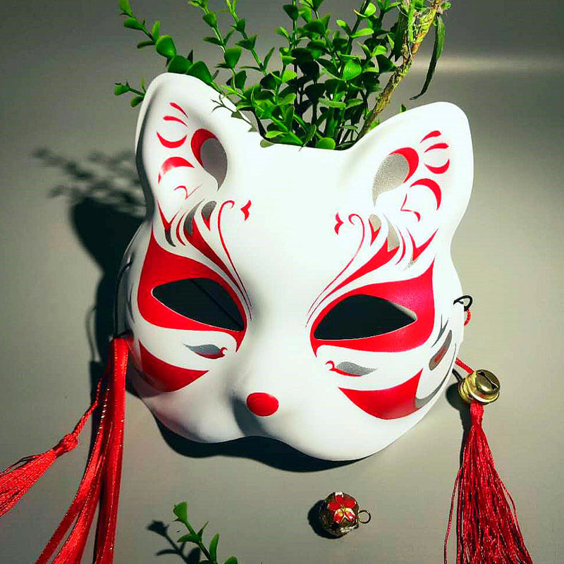 Japanese Fox Mask Fox Mask and Wind Hand-painted Adult Cat Face Mask Fox Cat Mask