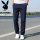 Playboy mùa hè cotton mỏng phần băng lụa nam giản dị Quần mỏng lỏng thẳng thanh niên quần dài co giãn - Crop Jeans