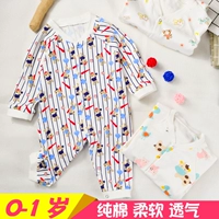 Bộ đồ liền thân bằng vải cotton tinh khiết cho bé mùa xuân và mùa đông và mùa đông bodysuit cho bé