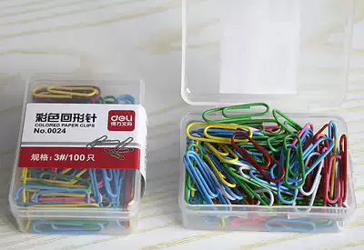 Deli Deli NO 0024 color print needle clip clip plastic box 6 color 100