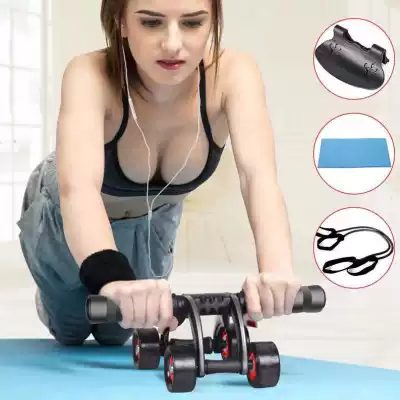 Abdominal wheel female fitness equipment household men's exercise abdominal muscle roller three-wheel abdominal wheel abdominal wheel female
